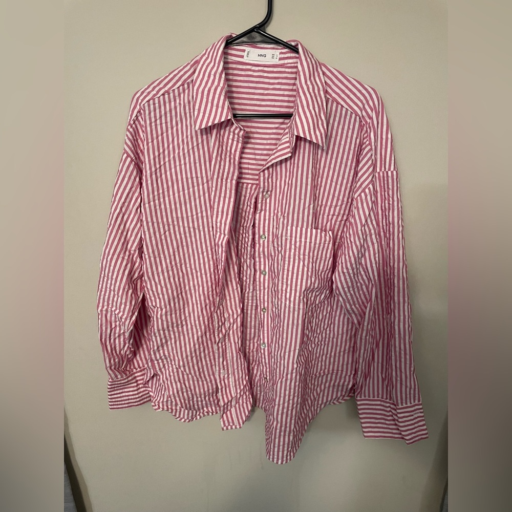 Mango oversized button down blouse.